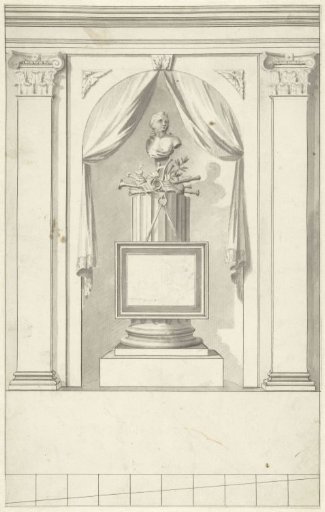 Design for room decoration with a panel with a bust
