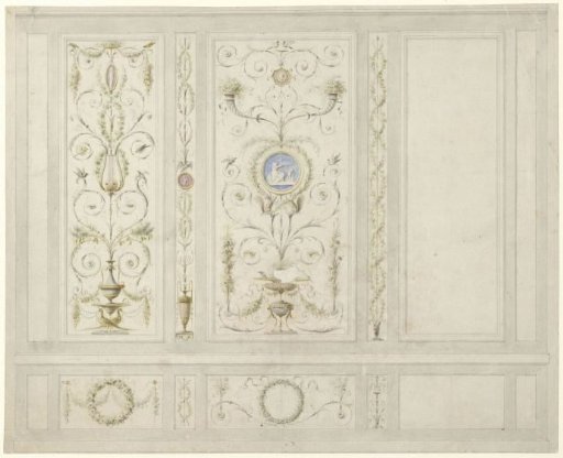 Design for room decoration: two ornamental panels
