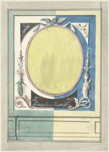 Design for Room Decoration with a Panel with a Central Yellow Oval