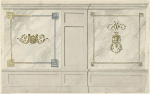 Design for Room Decoration with Two Panels with Ornaments