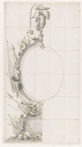 Design for a stained-glass window with a cartouche