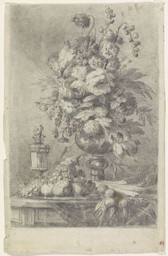 Still Life with a Bowl of Fruit and a Vase of Flowers