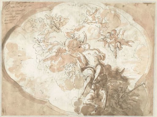 Design for a ceiling with Truth, Time and Love