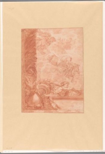 Corner of ceiling with Apollo in his sun chariot