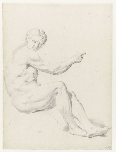 Seated male nude, facing right