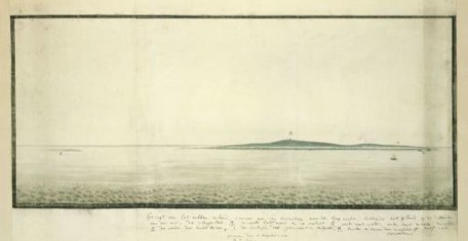 View of Robben Island from a distance of one hour south south-east from the shore