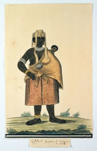 A Xhosa (possibly Gonaqua) Chieftain's Wife with an Infant on Her Back