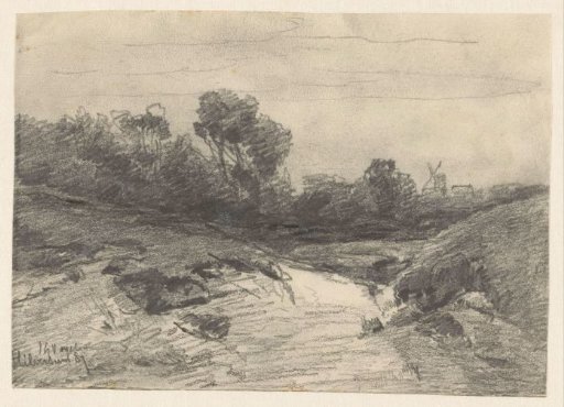 Landscape with a mill near Hilversum