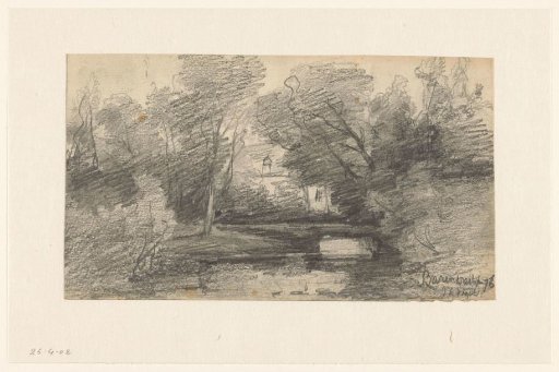 Wooded landscape with a small bridge, Barendrecht