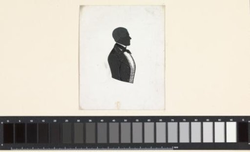 Silhouette of a man, looking to the right