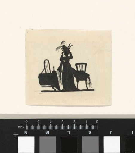 Design for illustration for In Holland staat een huis: silhouette of the woman before the mirror
