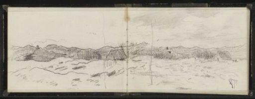 Houses in a hilly landscape