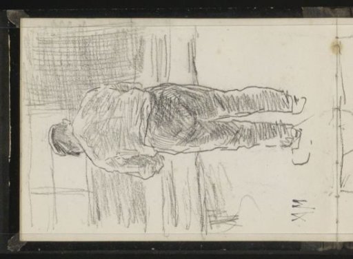 Peasant in wooden clogs by a window