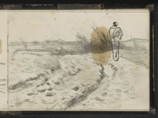 Heath landscape with a figure on a path