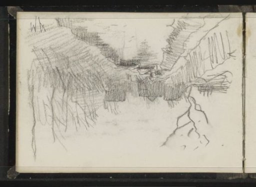 Trees and bushes on both sides of a canal