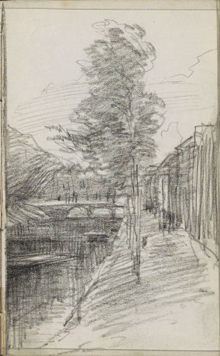 View of the quay along a canal