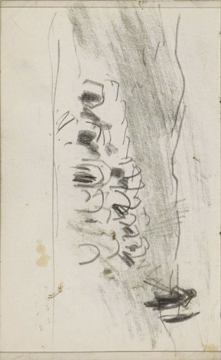 Shepherd with a flock of sheep