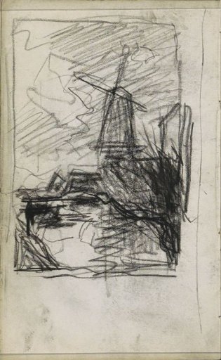 River landscape with a mill