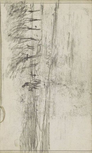 Landscape with a rider at the water's edge
