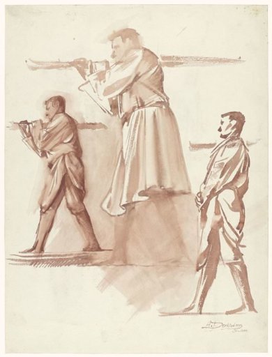 Three Studies of a Standing Man, Facing Left