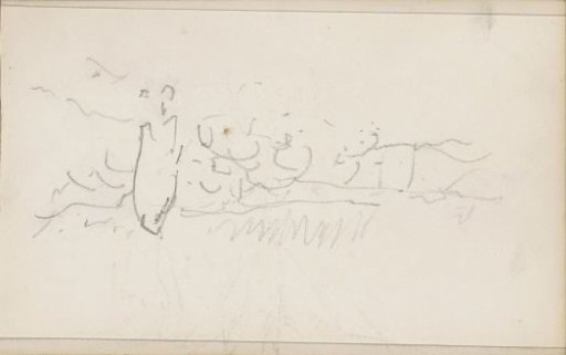 Shepherd with a flock of sheep