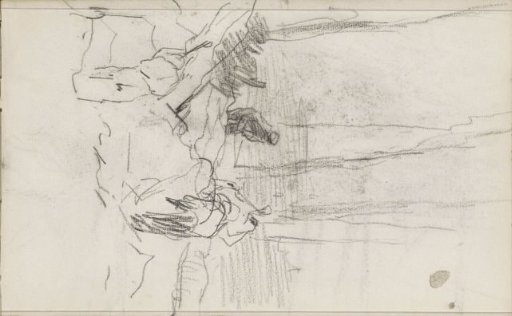Woodcutters by a felled tree in a forest