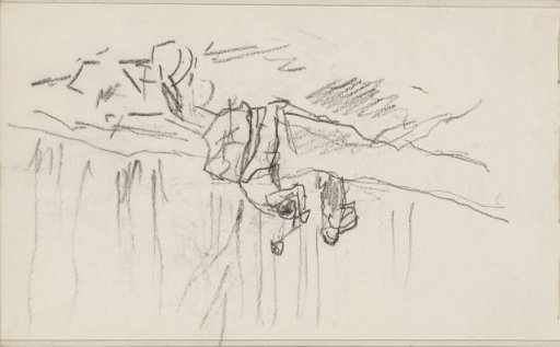 Woodcutter cutting a felled tree into pieces