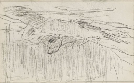 Woodcutter by a felled tree trunk
