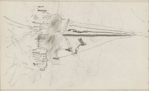 Horses by a bomschuit on the beach