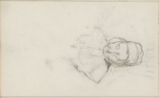Head of an older woman with a cap