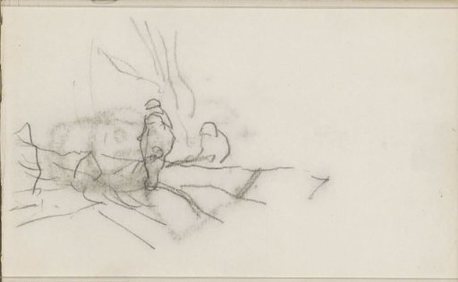 Woodcutters cutting a felled tree into pieces