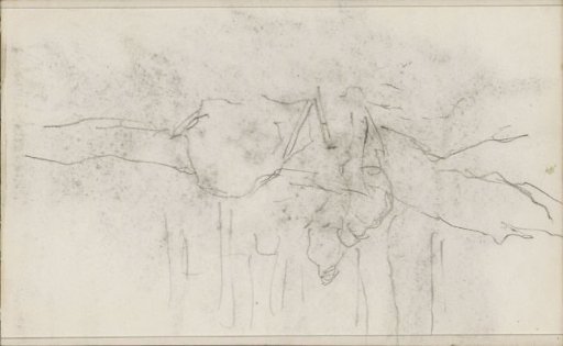 Woodcutters by a felled tree