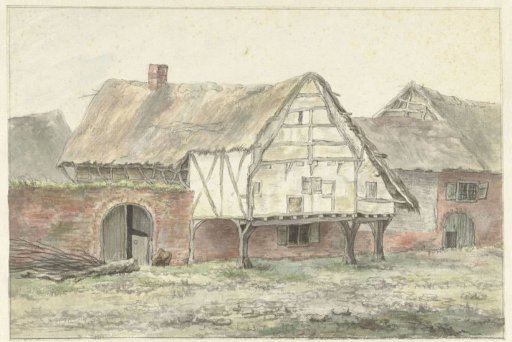 Farmhouse with a wall