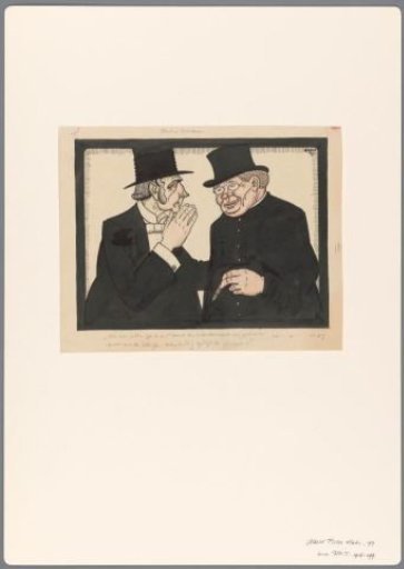 Design for a political cartoon on the Old Age Act: Among Brothers