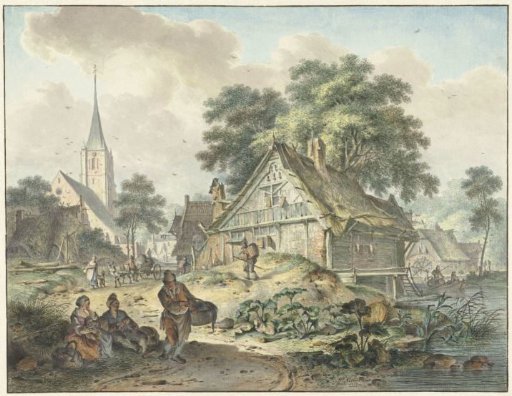 Dilapidated Dwelling and Village Church