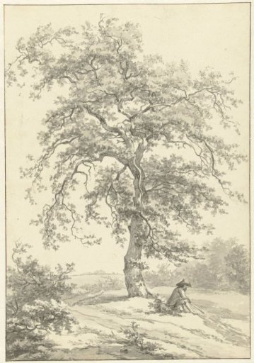 Seated Man Under a Large Tree, in the Vicinity of Eext in Drenthe