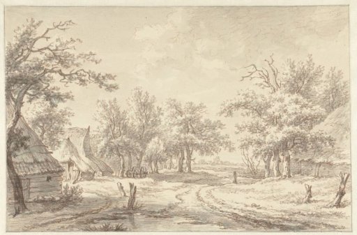 Landscape with a few farmhouses