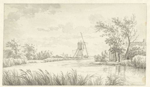 The Kromme Mijdrecht with a tipping windmill