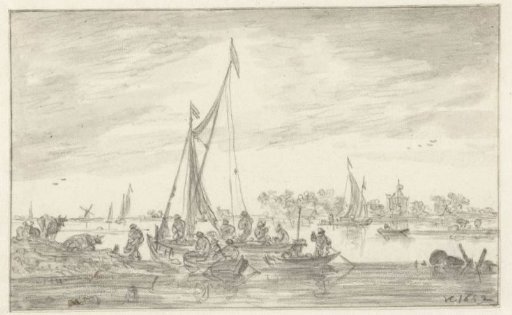 River view with fishing boats