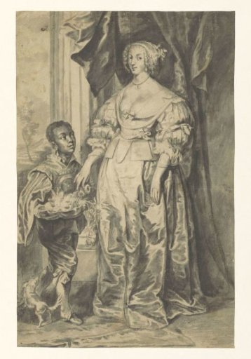 Sketch of a portrait of Henrietta Maria de Bourbon, Queen of England