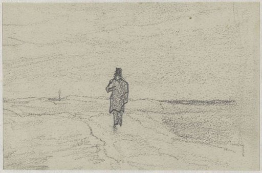 Landscape with a pedestrian
