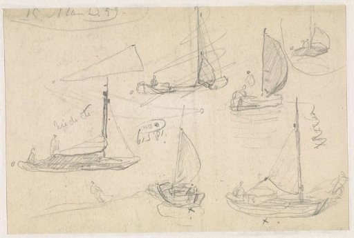 Sketches of a small sailing boat