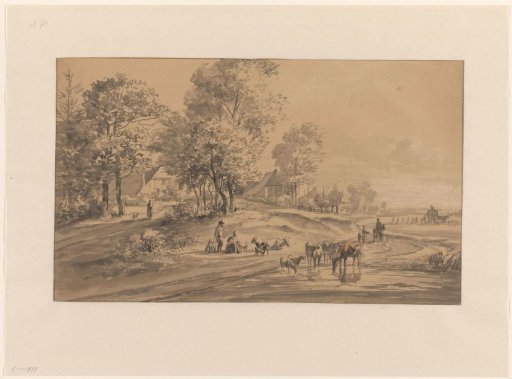 Landscape with peasants and cattle