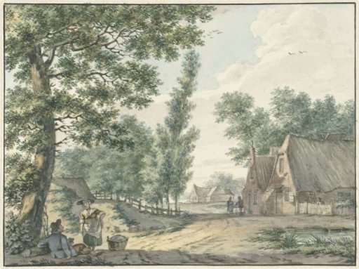 Landscape with two figures under a tree