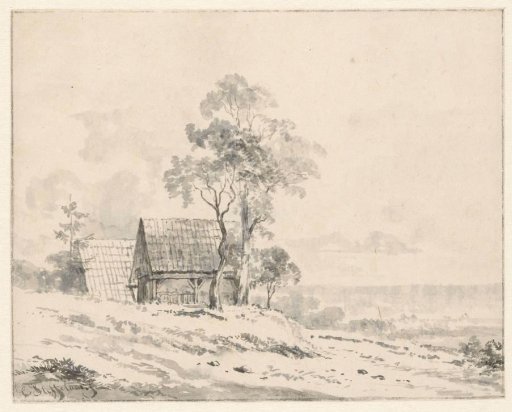 Landscape with two cottages