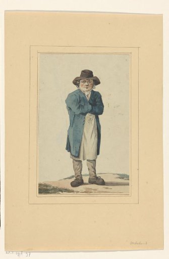 Standing man with blue coat