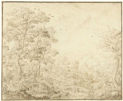 Hilly Landscape with a Watermill