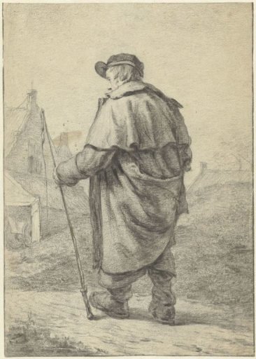 Walking man with a whip