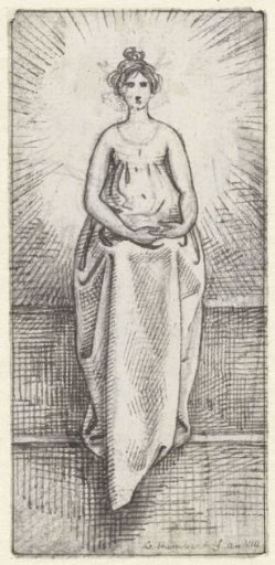 Woman in a halo of rays