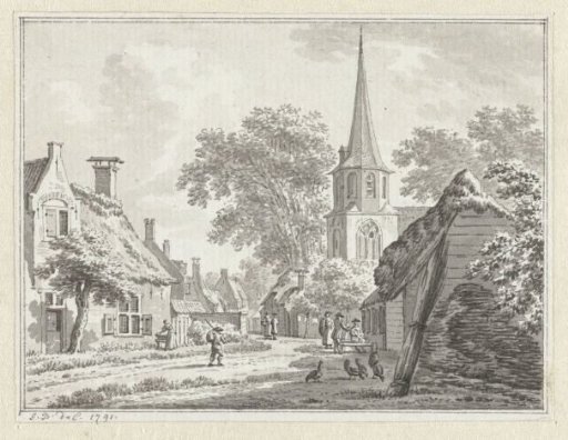 View at Gapinge, church on the right